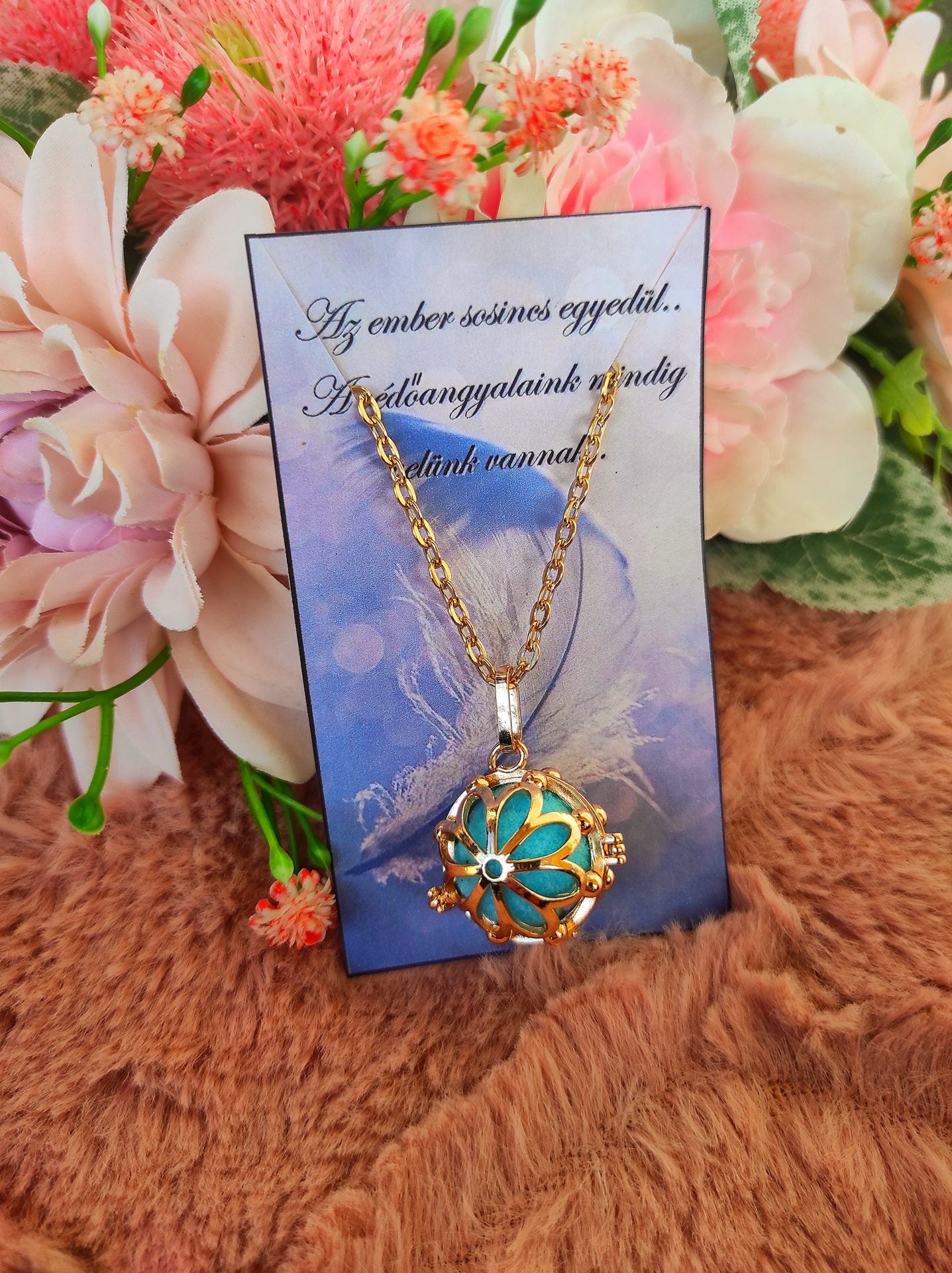 Angyalhívó piros rose gold
